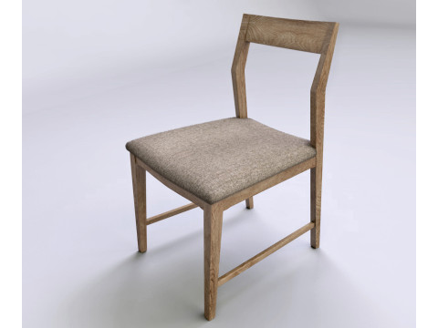Kitchen Chair Wood Low-poly Modello 3D