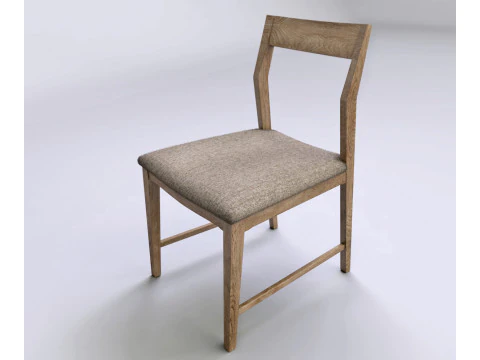 Krzesło kuchenne z drewna Low-poly Model 3D