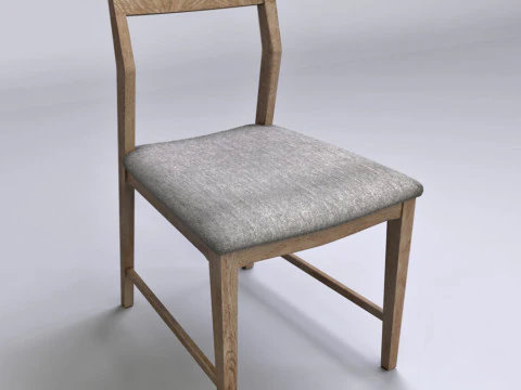 Kitchen Chair Wood Low-poly 3D Model
