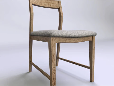 Kitchen Chair Wood Low-poly 3D Model