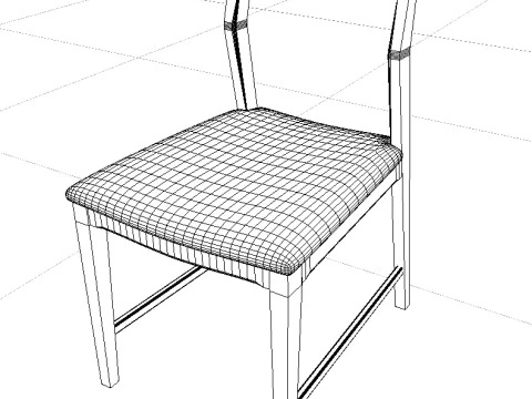 Kitchen Chair Wood Low-poly 3D Model