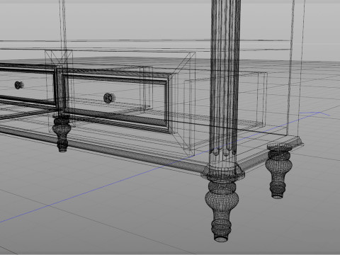 Antique wardrobe Low-poly 3D Model