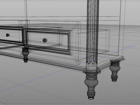 Antique wardrobe Low-poly 3D Model