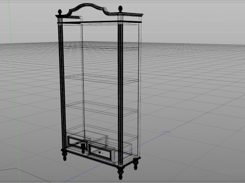 Antique wardrobe Low-poly 3D Model
