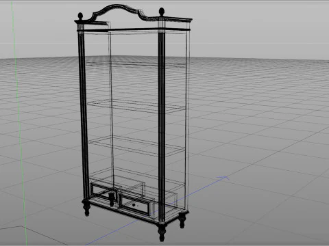 Antique wardrobe Low-poly 3D Model