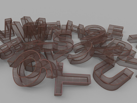 Cage alphabet design 3D Model