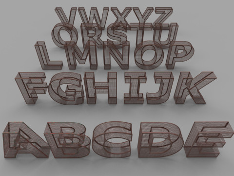Cage alphabet design 3D Model