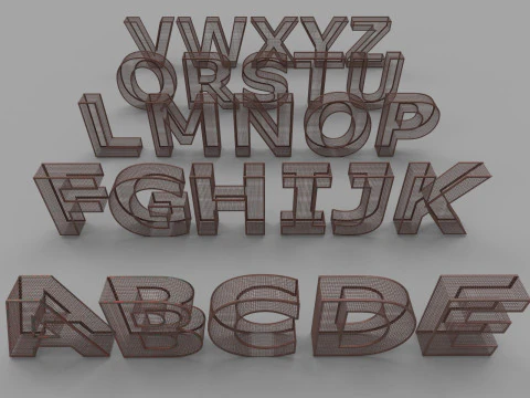 Cage alphabet design 3D Model