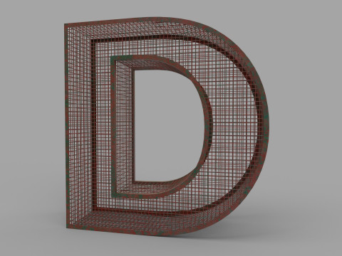 Cage alphabet design 3D Model