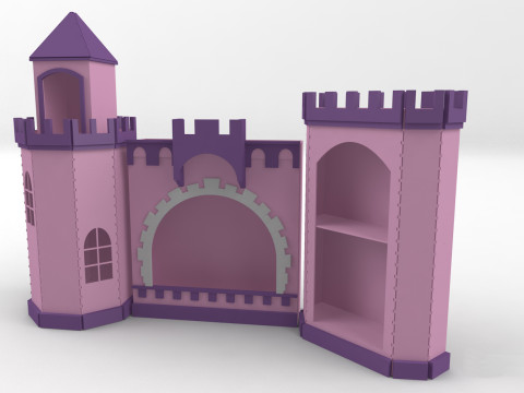 Princess castle Laser-cut MDF Tower Model 3D