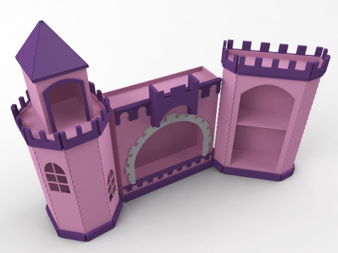 Princess castle Laser-cut MDF Tower Modelo 3D