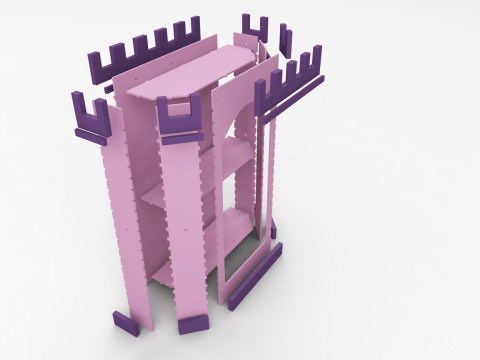 Princess castle Laser-cut MDF Tower Modelo 3D
