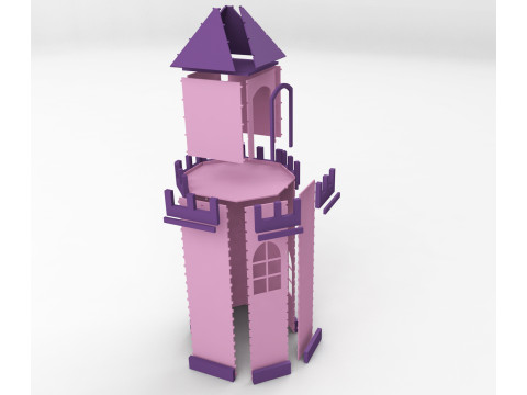 Princess castle Laser-cut MDF Tower Modelo 3D
