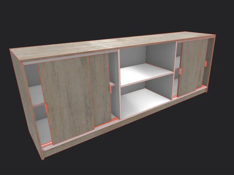 Office counter Low-poly 3D Model