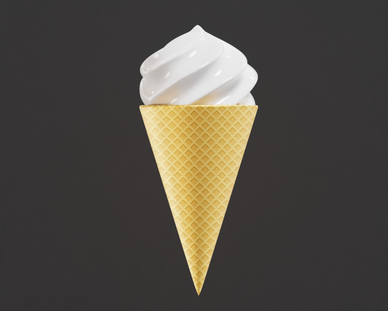 Ice Cream Cone 3D Модель .c4d .max .obj .3ds .fbx .stl .blend 