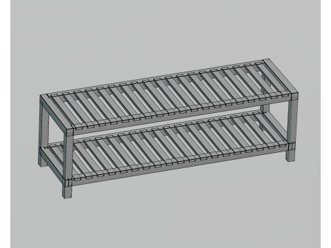 Wooden shelf 3D 모델