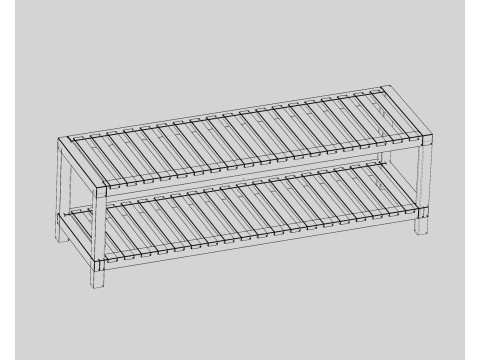 Wooden shelf 3D 모델