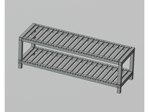 Wooden shelf 3D 모델
