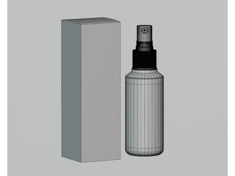 Spray bottle and box 3D Model