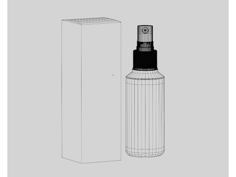 Spray bottle and box 3D Model