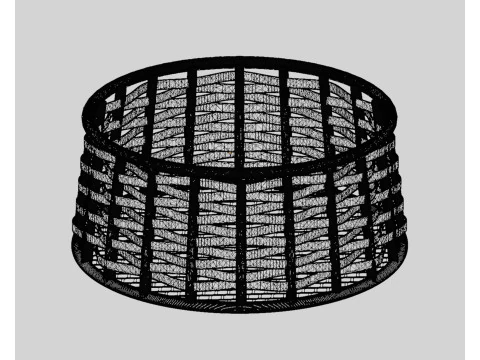 Panier en osier Modèle 3D