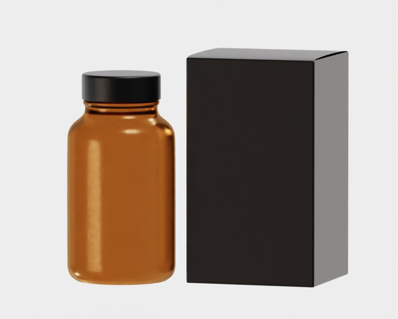 Medicine bottle and box 3D Model .c4d .max .obj .3ds .fbx .stl .blend 