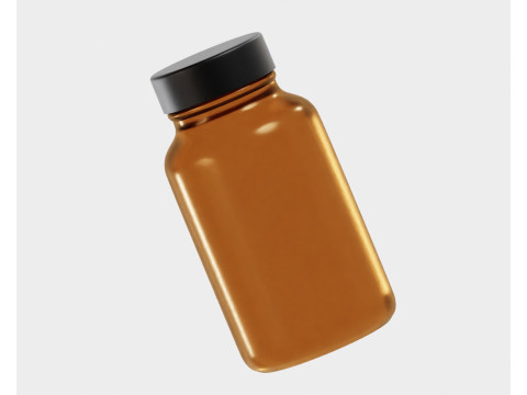 Medicine bottle and box 3D Model