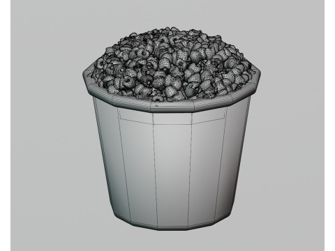 Wiadra z popcornem Model 3D