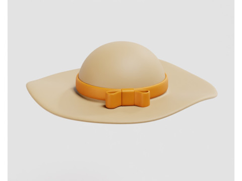 Kadın şapkası Hasır Şapka 3D Model