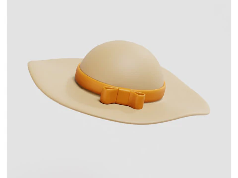 Woman hat Straw Hat 3D Model