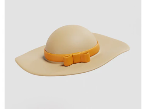 Woman hat Straw Hat 3D Model