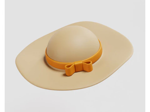 Woman hat Straw Hat 3D Model