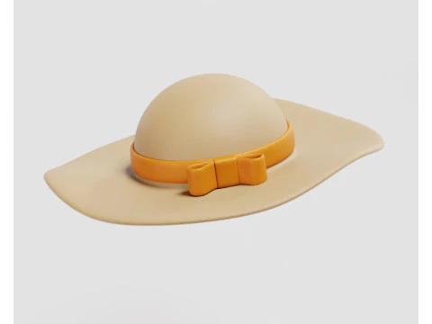 Woman hat Straw Hat 3D Model