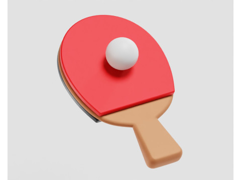Masa Tenisi Raketi ve Topu 3D Model