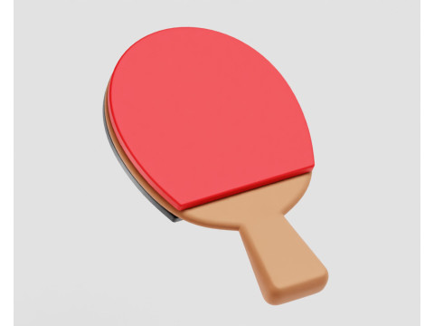 Table Tennis Racket and Ball 3D Model