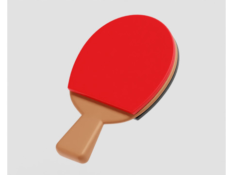 Table Tennis Racket and Ball 3D Model