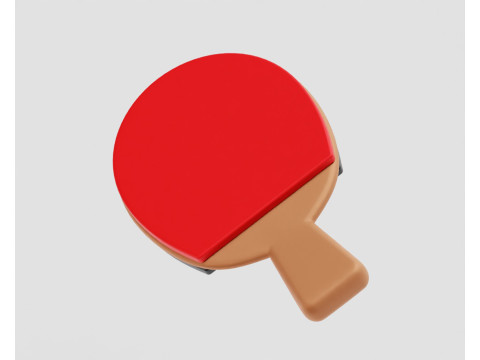 Table Tennis Racket and Ball 3D Model
