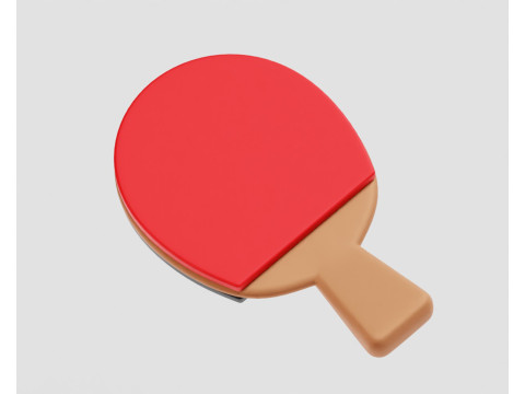 Table Tennis Racket and Ball 3D Model