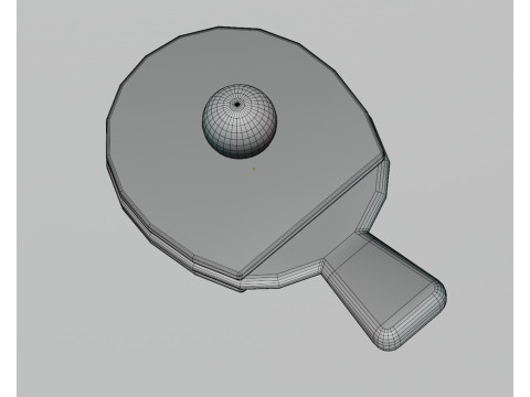 Table Tennis Racket and Ball 3D Model