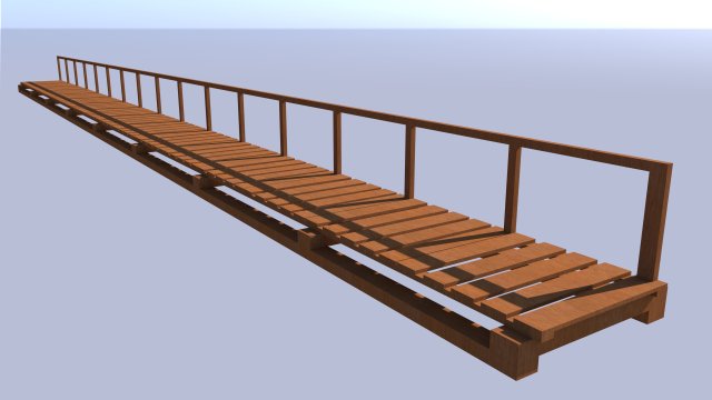 Bridge model for marshland Modelo 3D .c4d .max .obj .3ds .fbx .stl .blend 