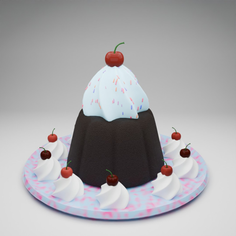 Cupcake Model 3D .c4d .max .obj .3ds .fbx .stl .blend