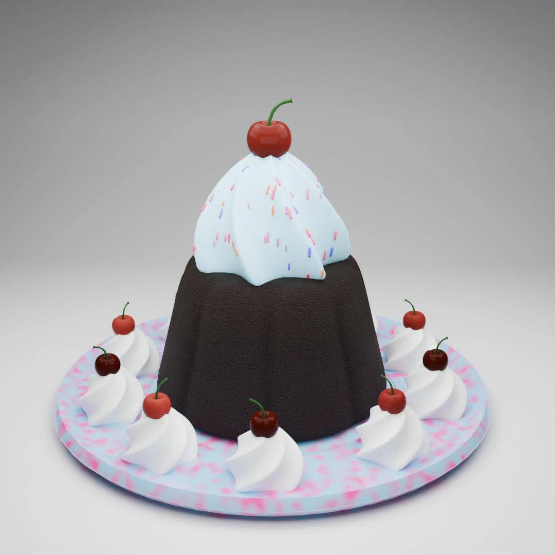 Cupcake 3D Model .c4d .max .obj .3ds .fbx .stl .blend 