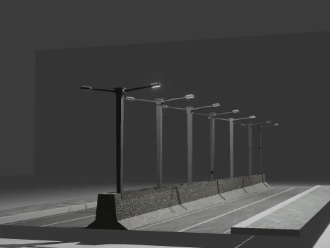 Вулиця зі світлом 3D Модель