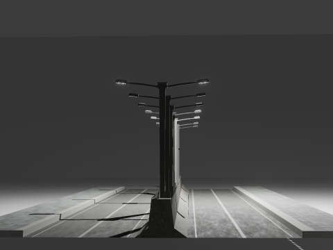 Street with light Modelo 3D