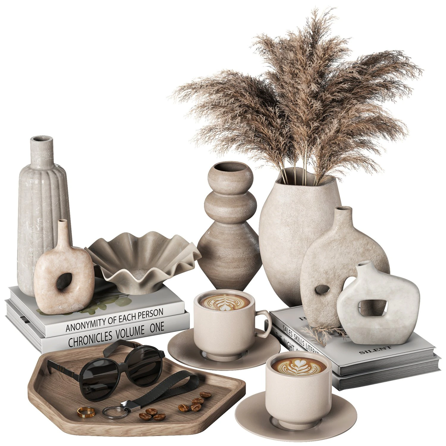 Decorative set 02 3D Model .c4d .max .obj .3ds .fbx .stl .blend 