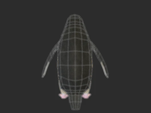 Adelie Penguin Low Poly animado Modelo 3D