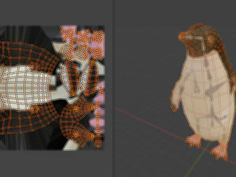 Adelie Penguin Low Poly animado Modelo 3D