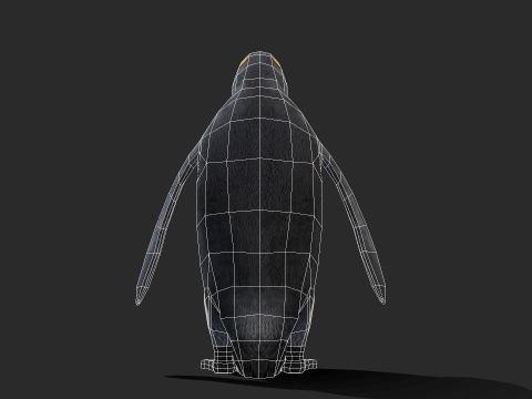 King Penguin Low Poly Animated 3D Модель
