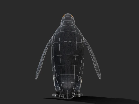 King Penguin Low Poly Animated 3D Model