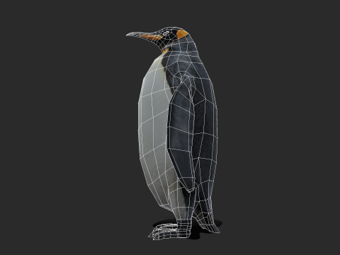 King Penguin Low Poly Animated 3D Модель